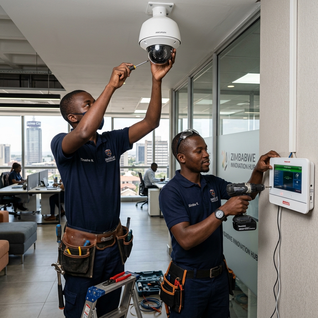IT Engineers installing network systems